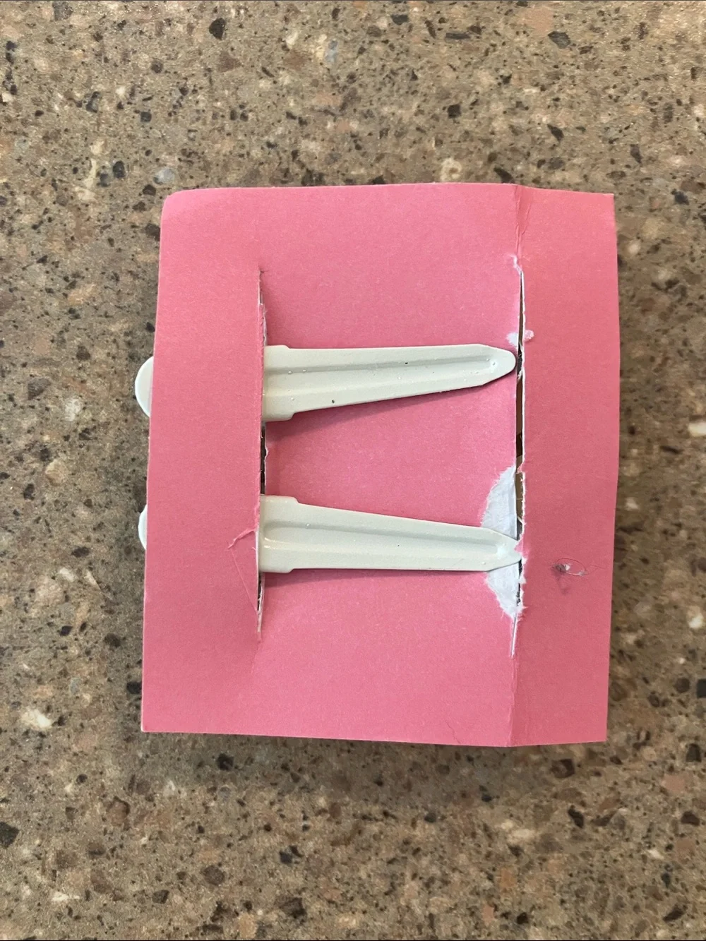 Cute White Bear Hair Clips with Pink Ear Accents